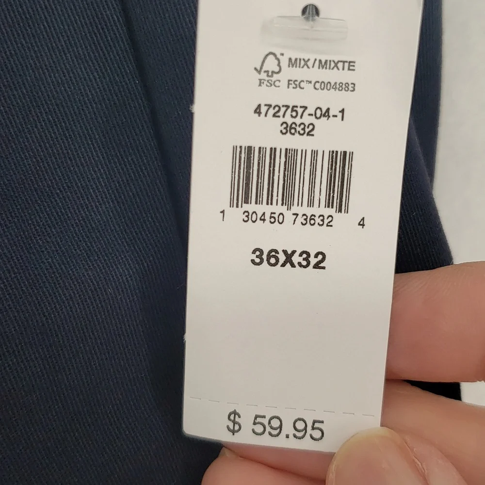 Gap Men's NWT Straight Performance Chino Size 36 x 32 in Navy Retail $60